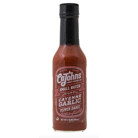 CaJohns Garlic Small Batch Cayenne Hot Pepper Chilisauce 148ml