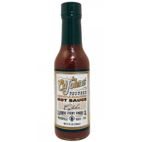 CaJohns Bourbon Infused Chipotle-Habanero Hot Chili Sauce 148ml